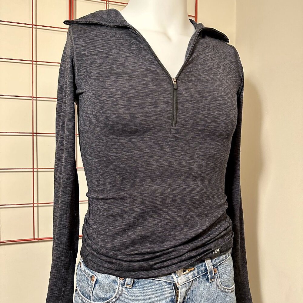 REI Heathered Gray/Black Full Zip Hoodie - XS